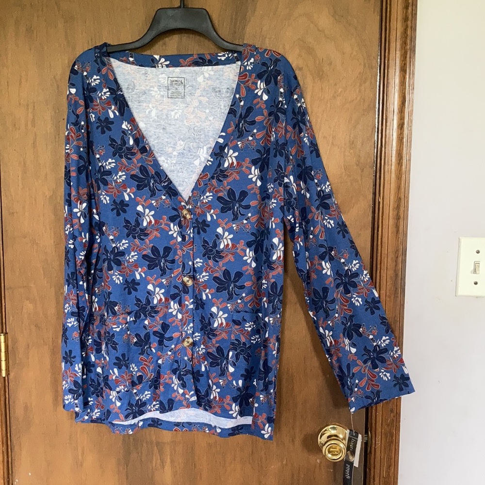 Hasting & Smith button down floral top with pockets size 2X